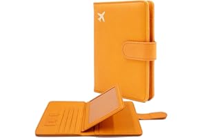 Deziliao Passport Holder for Women and Men, Passport Holder Card Slots, RFID Blocking Passport Wallet, Travel Essentials Cute Passport Cover Passport Case (Orange)