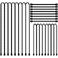 Generic 24PCS Black Silicone Cable Ties- Reusable Rubber Twist Ties Bendable Cable Ties for Bundling and Holding, All Purpose Cord Tie for Indoor and Outdoor（6inch, 12inch, 18inch）
