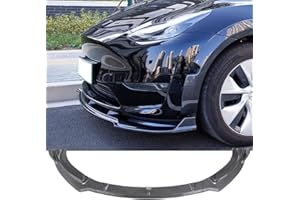 TEMPSNOW Front Bumper Lip for Tesla Model Y 2024 2023 2022 2021 2020 Glossy Carbon Fiber Front Lip Splitter