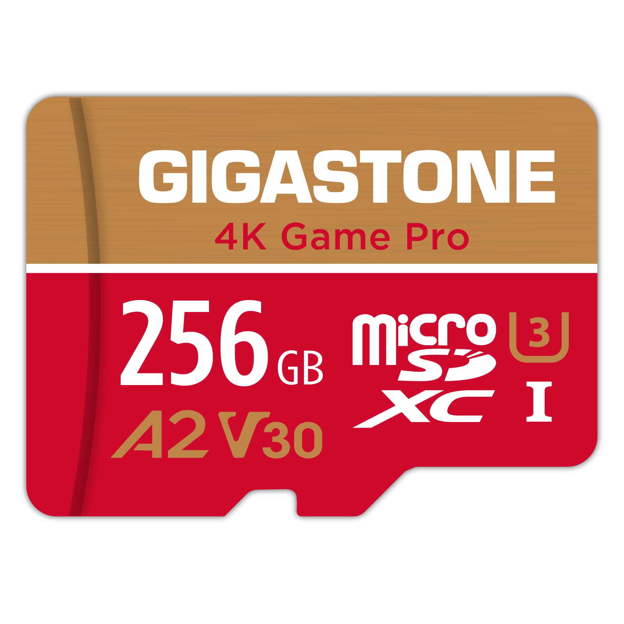 GIGASTONE 256GB Micro SD Card, 4K Game Pro, Memory Card for Nintendo-Switch 1, A2 Run App, 4K Video Recording, R/W up to 100/60MB/s, Micro SDXC UHS-I A2 V30 Class 10