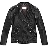 LJYH Boys Spring Faux Leather Moto Jackets Kids Zipper Fall Coats Outerwear