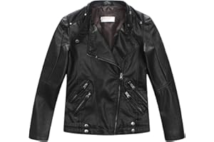 LJYH Boys Spring Faux Leather Moto Jackets Kids Zipper Fall Coats Outerwear