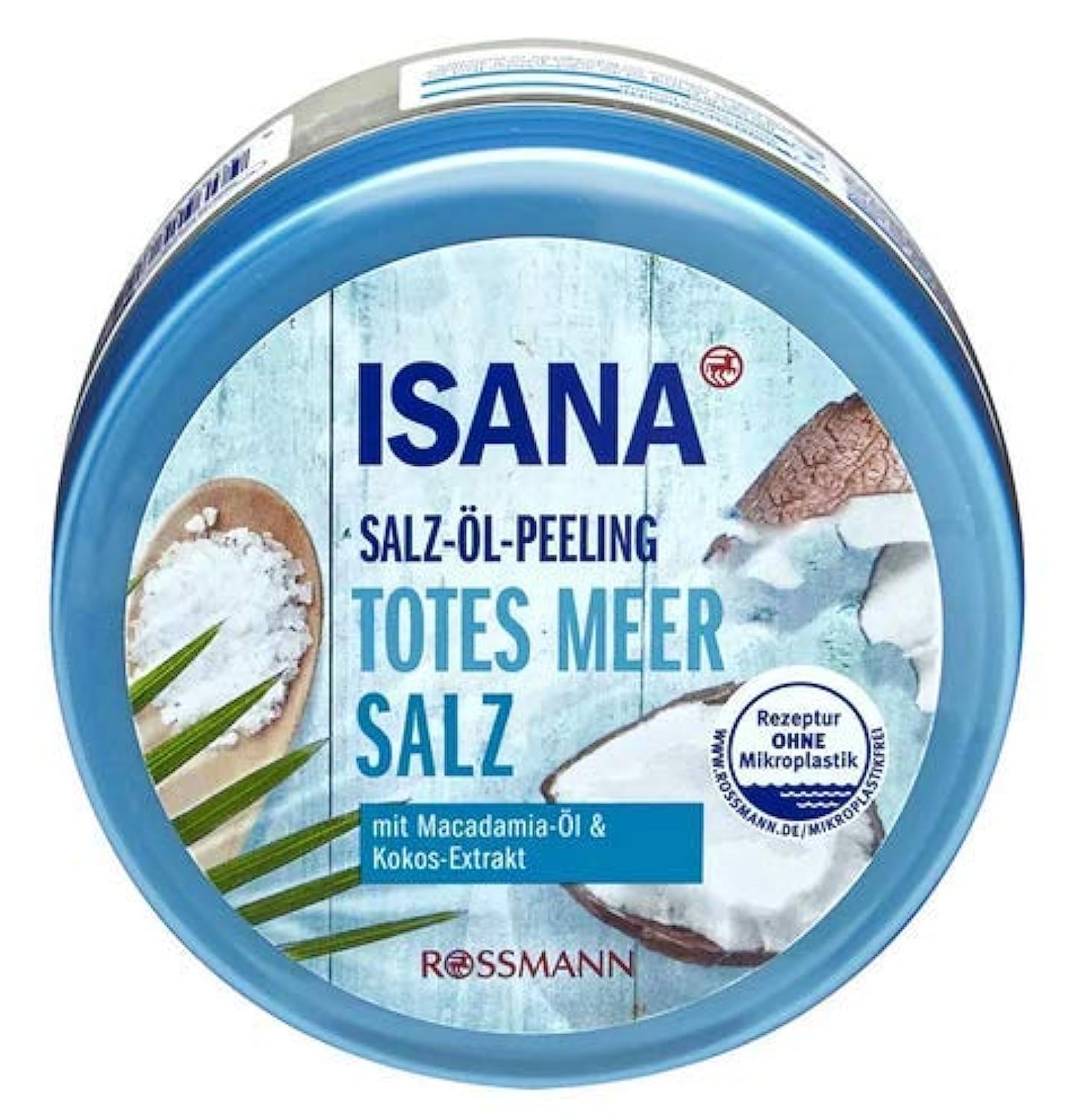 Isana Body Scrub - Softening Skin Exfoliant with Dead Sea Salt, Macadamia Oil & Coconut - 300 g