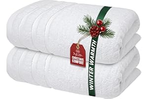 Infinitee Xclusives 100% Cotton Luxury Bath Towels Set of 2 (27x54 Inches) (Brilliant White, Bath Towels - Pack 2)