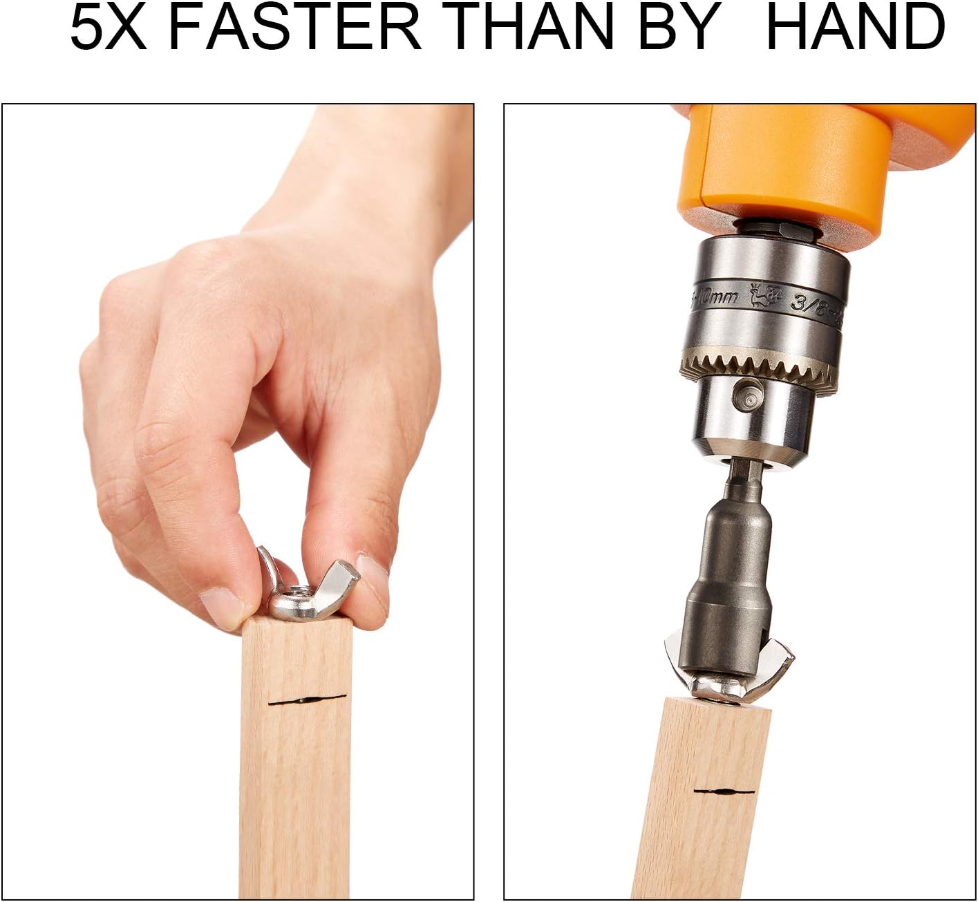 3 Packs Power Wing Nut Driver Set, Slot Wing Nuts Drill Bit Socket