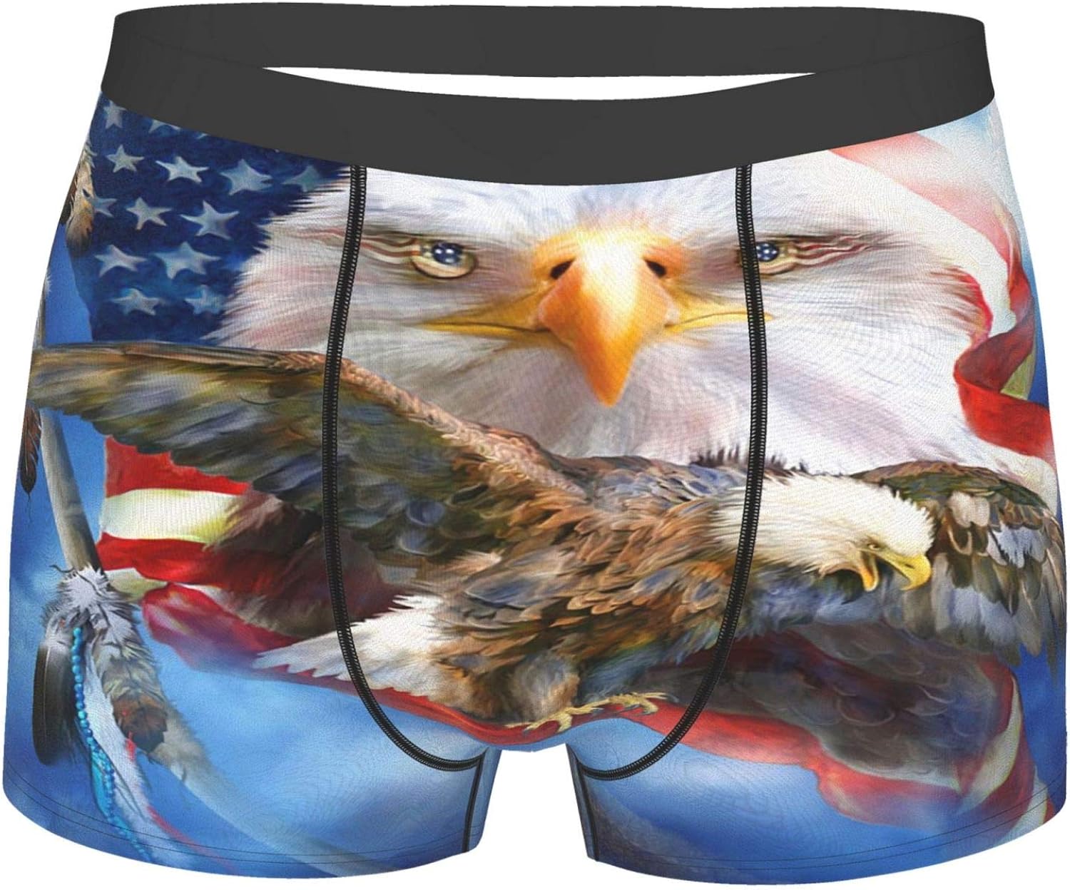 bald eagle with american flags Underwear for Men Funny Underpants Novelty Boxer Briefs Amazon