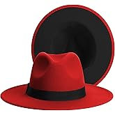 SAJUZEN Womens & Mens Fedora Hats, Wide Brim Fedora Hats for Women Men