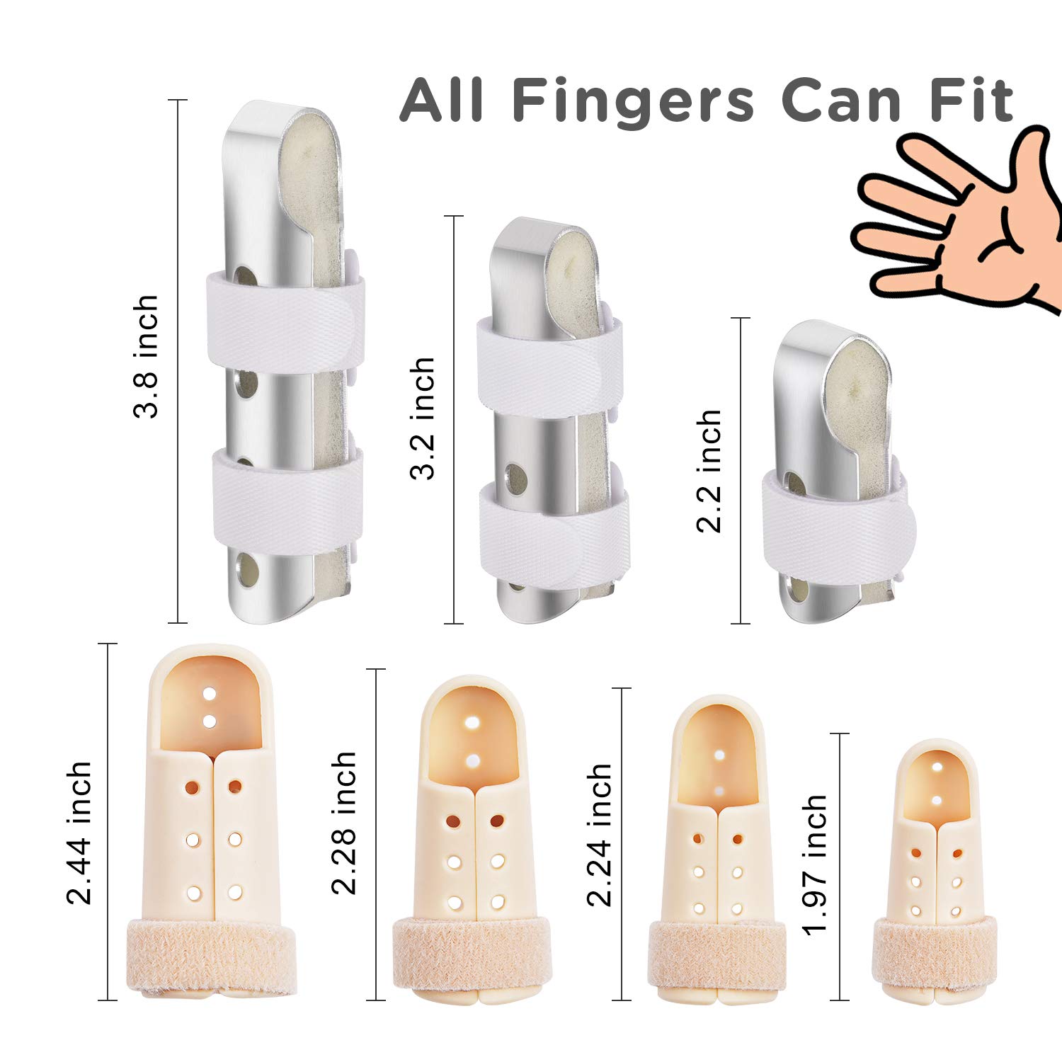 Finger Splint, Sopito 7PCS Finger Support Brace Finger Stabilizer for Broken Fingers Straightening Arthritis Knuckle Immobilization: Industrial & Scientific