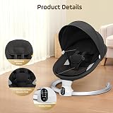 Fdlscpem Electric Baby Swing for Infant Bluetooth App 5 Speeds 3 Timers view 2