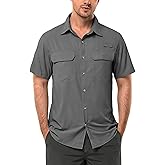 33,000ft Men's UPF 50+ UV Short Sleeve Hiking Fishing Shirt Quick Dry Cooling PFG Sun Protection Shirt for Travel Safari
