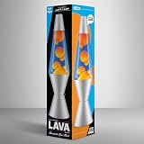Lava Lamp 2117 Orange Wax Blue Liquid Silver Base Cap 14.5in view 6