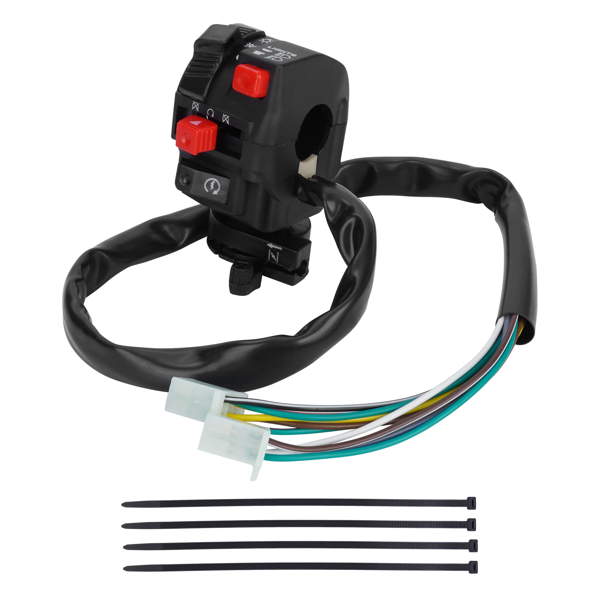 Photo 1 of WATODAY 5 Function 10 Wires Left Starter Kill Light Choke Switch Assembly, ATV Ignition Switch for 150 200cc 250cc 300cc Kazuma RoKeta KAYO Coolster ICEbear Coolster Jetmoto Peace Baja Quad 4 Wheeler