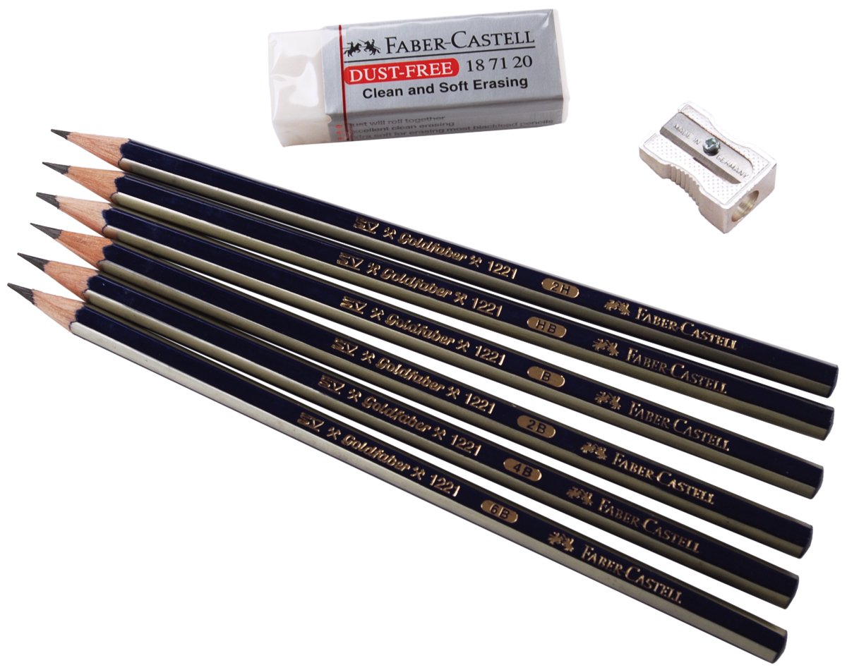 FaberCastel 114000 8Piece Creative Studio Graphite Sketch Set, 2H, HB