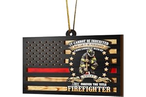 V VIBEPY All Over Printed, Firefighter Ornaments, Firefighter Christmas Ornaments, Christmas Ornaments For Firefighter, 2.1"x3.5" 2 Layer Ornaments, Gift For Firefighter, Gift For Christmas, Christmas