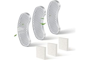 Petlipo 3-Pack Filters Replacement & 3-Pack Pre-Filter Sponges for 9~12 Weeks Usage, Compatible with All Petlipo Water Fountain for Cats Dogs