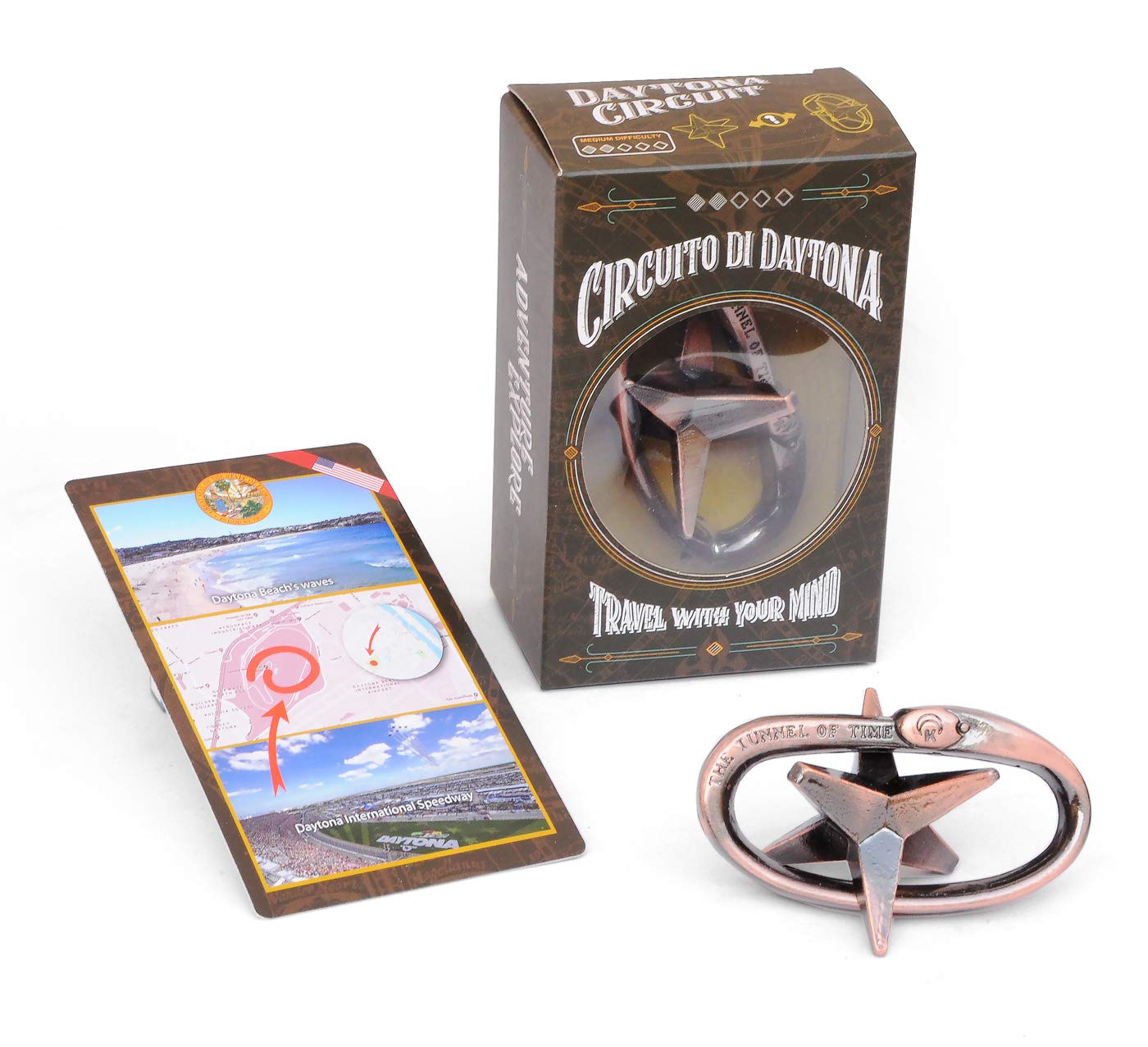 Logica Puzzles Art. Daytona Circuit - Metal Puzzle - Difficulty 2/6 Medium - Cast Puzzle - Travellers Collection