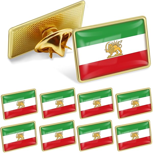 YILUOCD 6PCS Iran Perzië Vlag Reversspeldjes Bulk Metalen Perzische YILUOCD 6PCS Iran Perzië Vlag Reversspeldjes Bulk Metalen Perzische