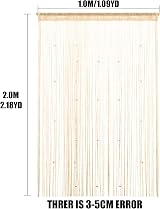 Vidillo String Curtain Panel Rainbow Glitter Bead Door Divider 100x200cm view 2
