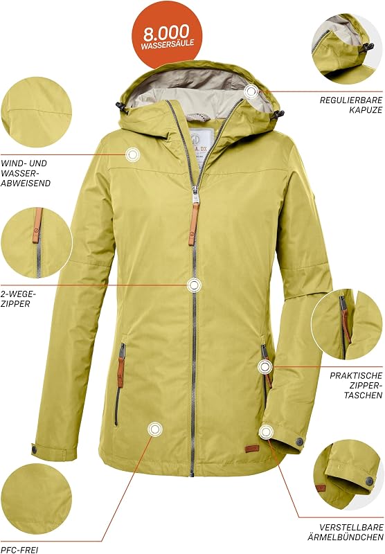 Donna Giacca funzionale con cappuccio/giacca da esterno GS 18 WMN JCKT, light pistachio, 38, 41450-000