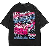 SOLY HUX Men's Graphic Print T-Shirt Vintage Drop Shoulder Short Sleeve Casual Loose Tees Summer Outfits