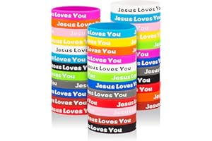 HEXIAOXIAO Jesus Loves You Rubber Bracelets Colorful Silicone Christian Jesus Wristbands for Men Women Party Favors Inspirational Bracelet for Adults Motivational Bracelet Christmas Gifts Church School