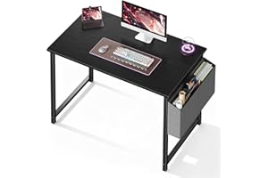 OLIXIS Computer Desk 40 Inch Home Office Desks for Small Spaces, Gaming Writing Study Work Table with Storage Bag for Bedroom, Black