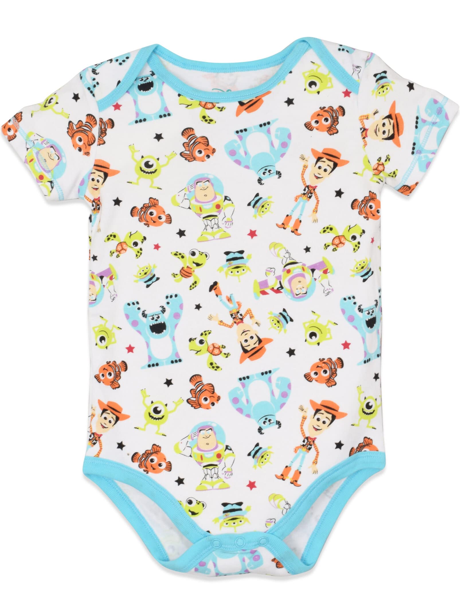 Disney Mickey Mouse Lion King Winnie the Pooh Pixar Toy Story Finding Nemo Baby 5 Pack Bodysuits Newborn to Infant