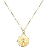 S.Leaf Gold Dainty Pendant Necklaces for Women Sterling Silver Gold Plated Layered Horizontal Vertical Bar Star Starburst Moon Cubic Zirconia Lariat Necklace for Women Trendy Gifts