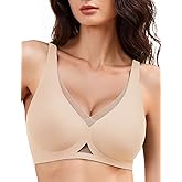 Uroagous Deep V Bras for Women No Underwire Seamless Bralettes for Women Wireless Plunge T Shirt Bra with Extender