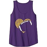 Football Heart Cutout Gold White Team Game Gift Tank Top