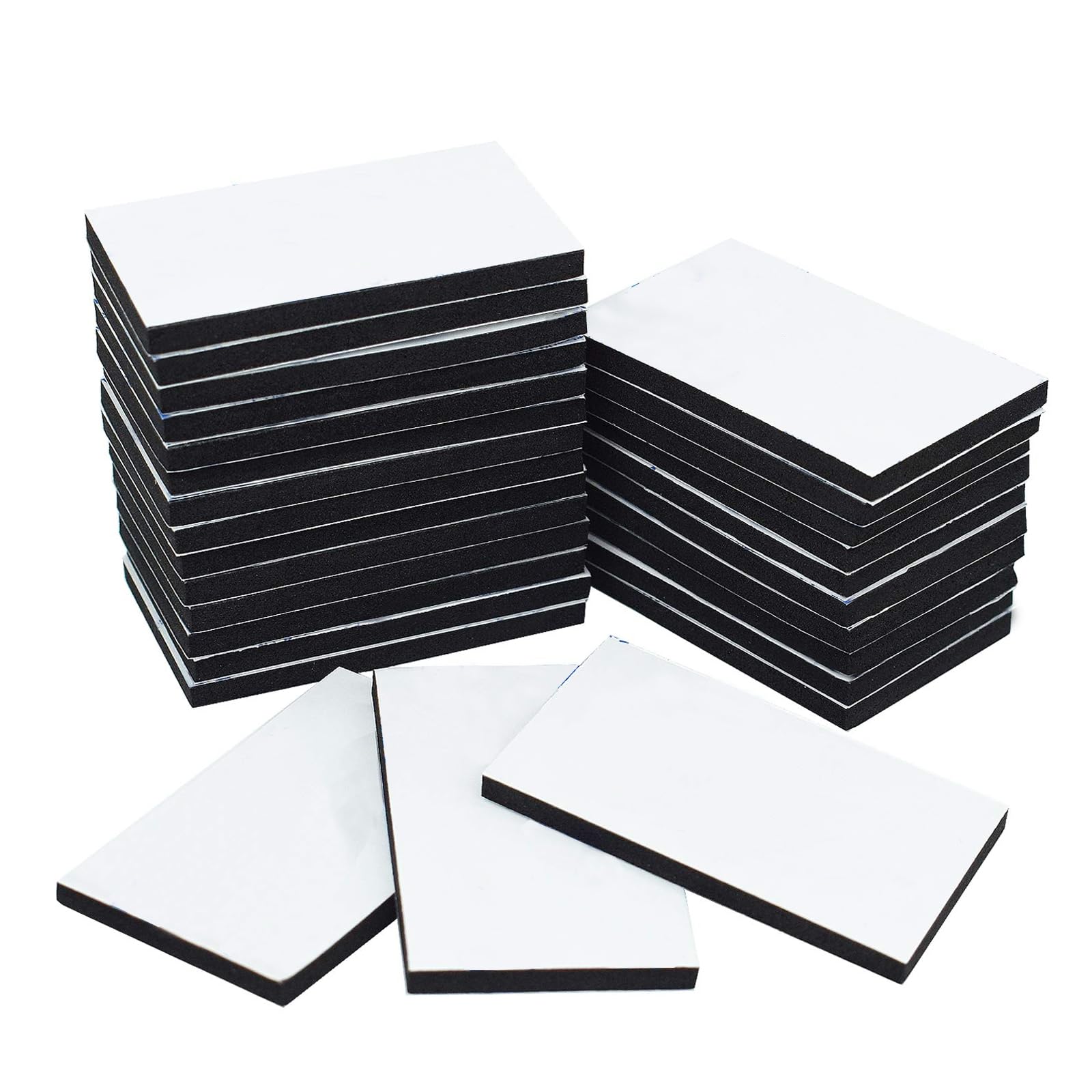 Aurorali Double Sided Sticky Foam Pads Adhesive Tape, 40 Pieces Black Foam Tape Strong Pad Mounting Adhesive, 50x30mm
