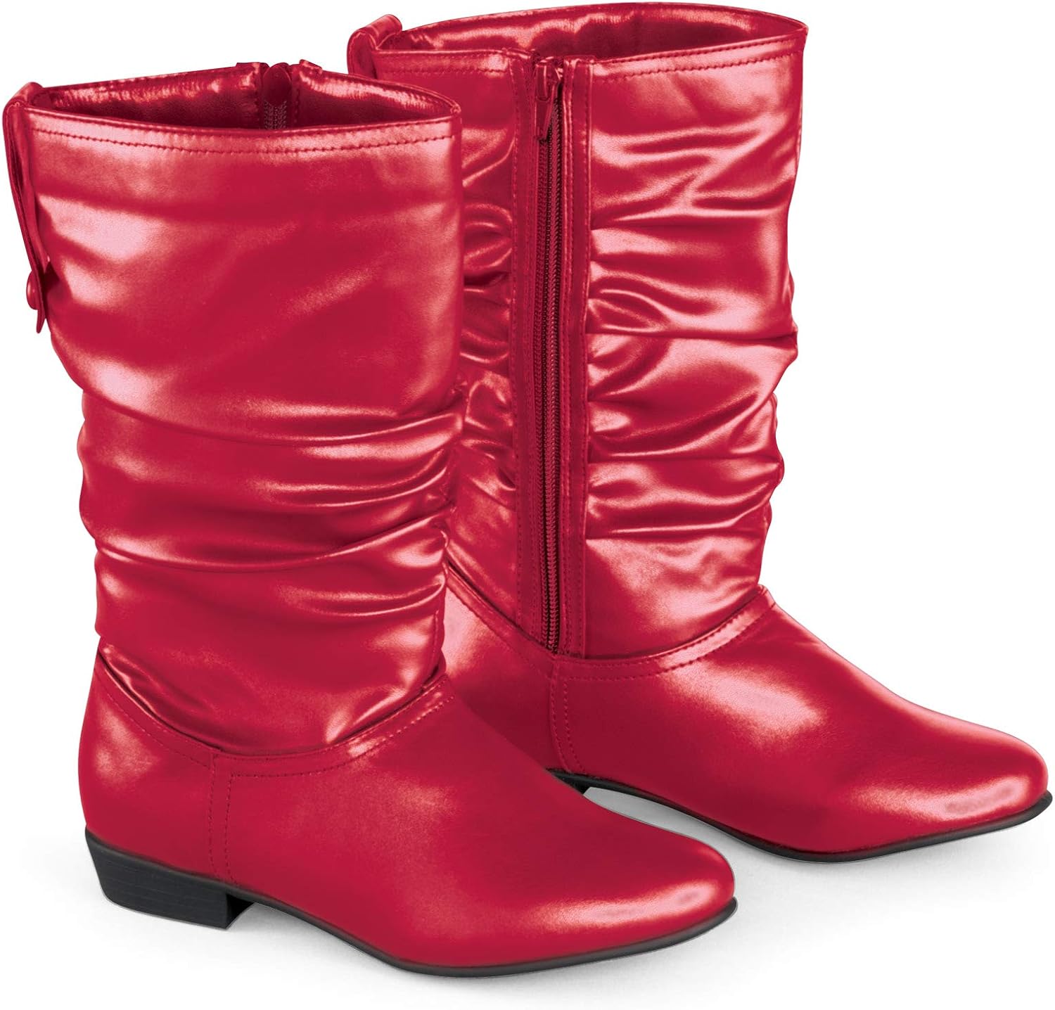 red wide width boots