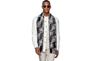 YOHOWA Mens/Womens Lightweight Silk Scarf Fashion Print Paisley Scarves Neckerchief Shawl Autumn Winter 63"x20"