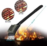 Invero BBQ Barbecue Cleaning Brush with Integral Scraper 30cm Black view 2