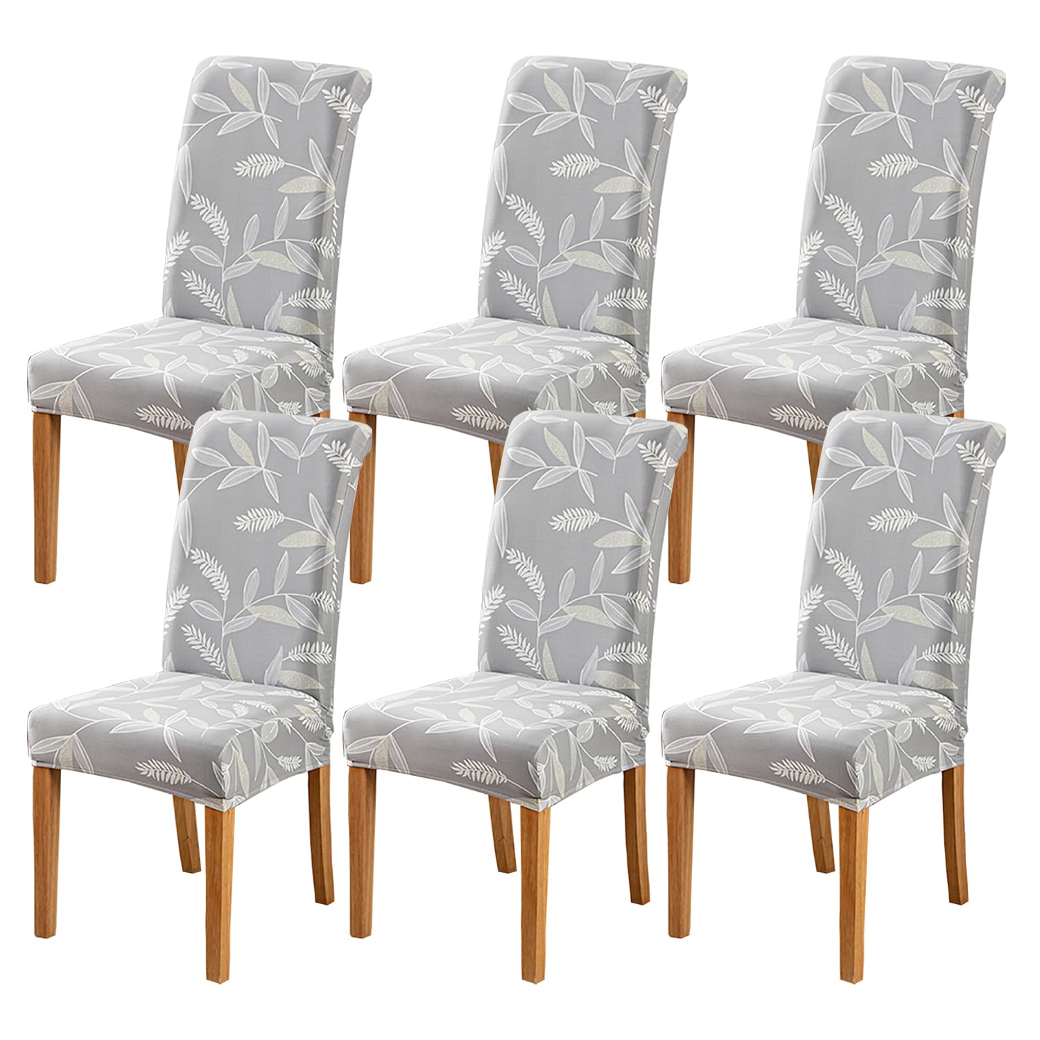 HZDHCLH Chair Covers Slipcovers 4/6 PCs Stretch Removable Washable Short Dining Chair Protector Cover Seat for Hotel,Dining Room,Ceremony (Leaf Shadow,6 PCS)