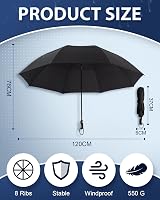 Victoper 54 Inch Folding Golf Umbrella Double Vent Windproof Auto Open view 2