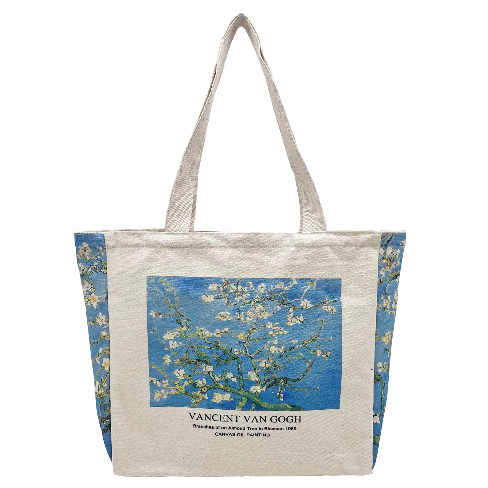 BROADREAM Jute Bag, Printed Vintage, Jute Bag, Shopping Bag, Canvas Tote Bag, Aesthetic Vintage Bags, Large Shoulder Bag, Fabric Bags for Women, Uni Work, Garden shed, 35 x 10 x 35 cm