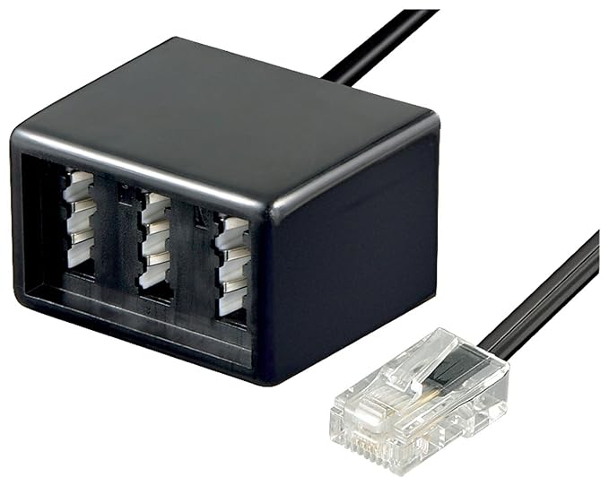 10 Stück, Wentronic Telefon Adapter (RJ45 Stecker auf TAE Buchsen NFN) schwarz