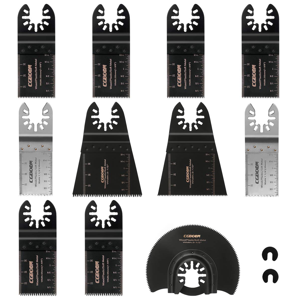 13 pcs Oscillating Saw Blades Set Universal Wood and Metal Multi Tool Blades Quick Release Multitool Accessories Compatible with Bosch Fein Craftsman Dremel Ridgid Ryobi Makita Milwaukee