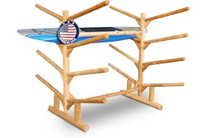 Log Kayak Rack - 8-Place Kayak Rack, Freestanding Kayak Storage Rack, Kayak Racks for Outdoor Storage, Surfboard Rack or SUP Storage Rack, Kayak Storage Rack, Paddle Board Rack