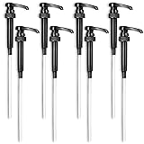8 Pcs Coffee Syrup Pump Dispenser - 12.4" Black