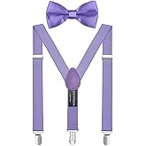 ZXEROYM Boys' Men's Suspenders and Bow Tie Set Elastic Adjustable