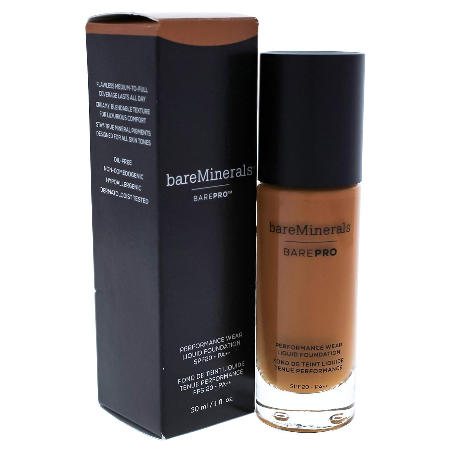 bareMinerals Barepro Performance Wear Liquid Foundation Spf 20, 27 Cappuccino, 1 Ounce
