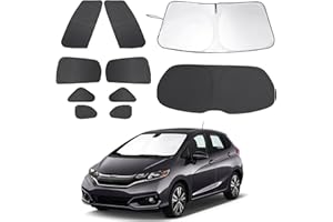 LHFLIVE 10PCS Windshield Sun Shade Custom Fit for 2015-2020 Honda Fit Accessories Foldable Sunshade Side Rear Window Shade Cover Full Set Privacy Protection Keeps Car Cool