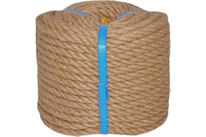 YUZENET Natural Jute Rope Hemp Rope (3/8 in x 100 ft) Strong Jute Twine for Crafts Cat Scratch Post Hammock Decorating
