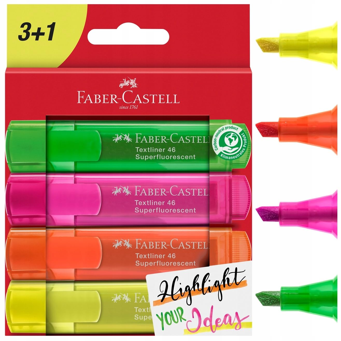 Faber-Castell Textliner 46 Superfluorescent Highlighters - Wallet of 4 — image 1