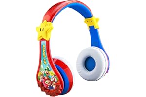 EKIDS Super Mario Wireless Bluetooth Portable Kids Headphones with Microphone, Volume Reduced to Protect Hearing Rechargeable Battery, Adjustable Kids Headband for School Home or Travel