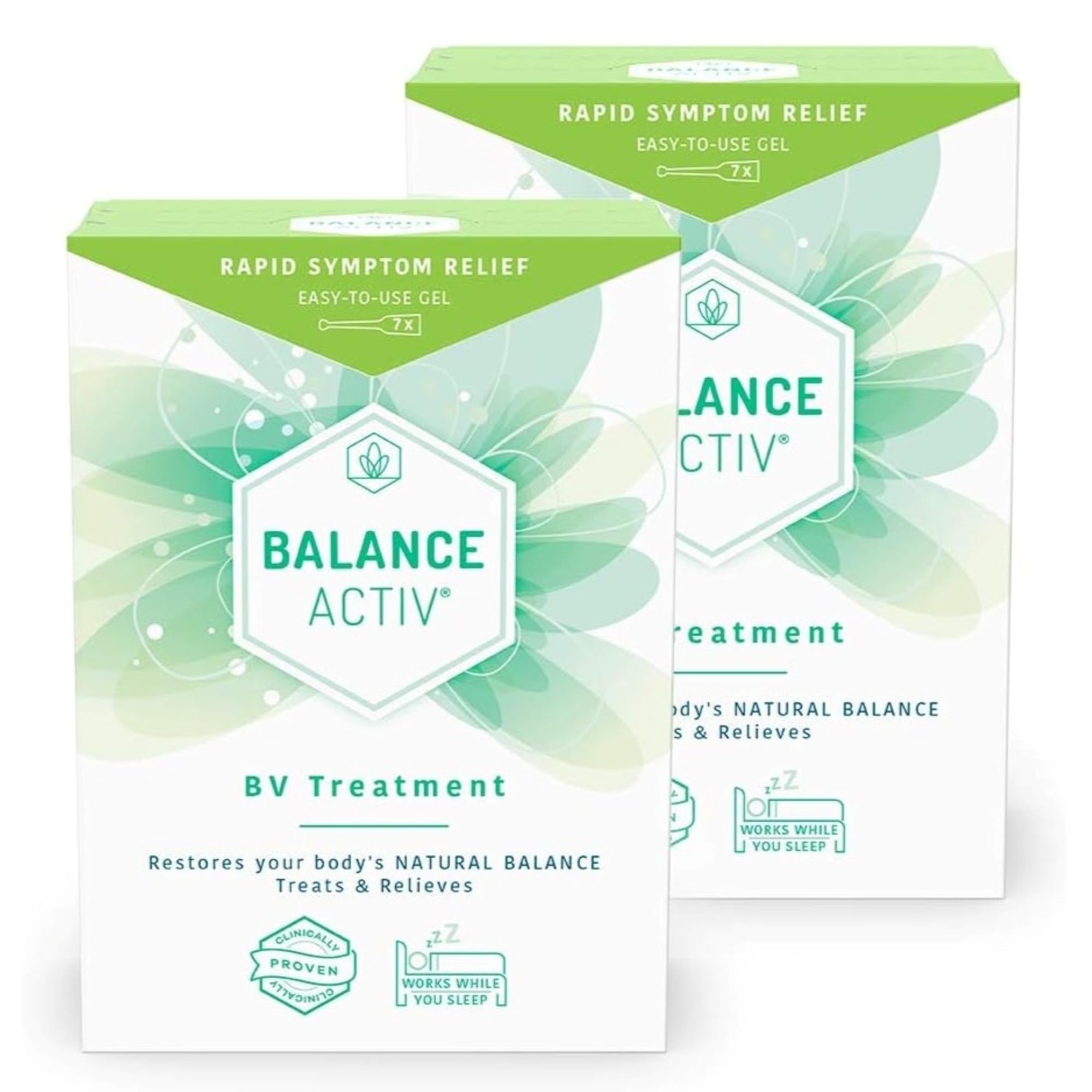Balance Activ BV Gel, Bacterial Vaginosis Treatment for Women, Rapidly Relieve Symptoms of Unpleasant Odour, Discomfort & Discharge, 7 Day Supply (Pack of 2)