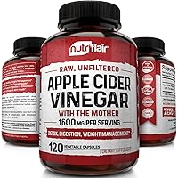 Apple Cider Vinegar Capsules with Mother 1600mg - 120 Vegan ACV Pills - Best Supplement for Healthy Weight Loss, Diet…