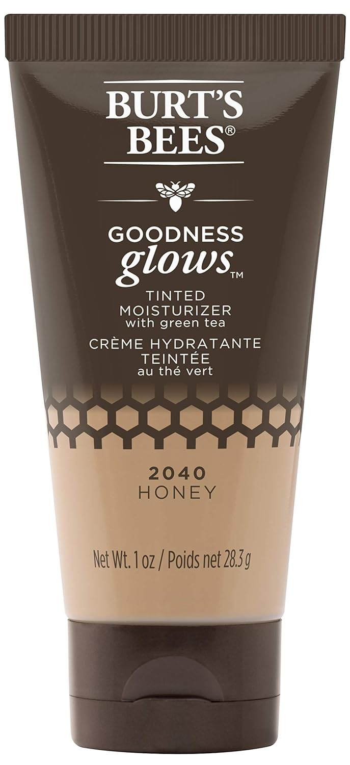 Burt’s Bees Goodness Glows Tinted Moisturizer, Rich in Antioxidants, Honey, 1.0 Ounce